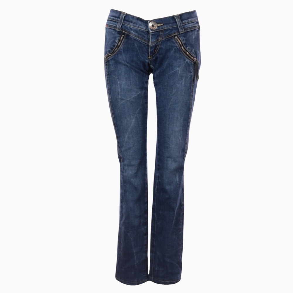 Miss Sixty Low Rise Big Button Straight Leg Jeans